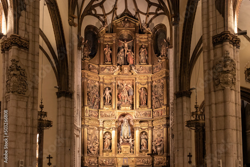 Fototapeta altarpiece of an ancient church in the north of spain