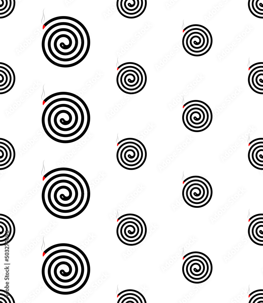 Mosquito Repellent Coil Icon Seamless Pattern, Bug, Insect Killer Smoldering Spiral Incense Mosquito Repellent Coil Icon Seamless Pattern, Bug, Insect Killer Smoldering Spiral Incense