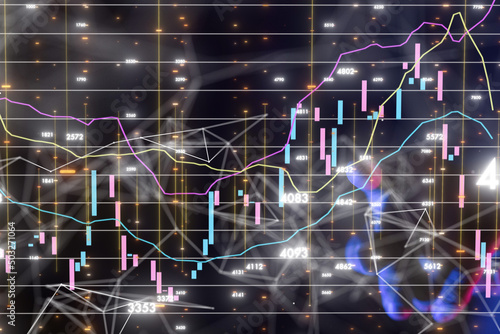 stock market 3d modern in hand