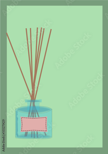 Glass air freshener with wooden sticks