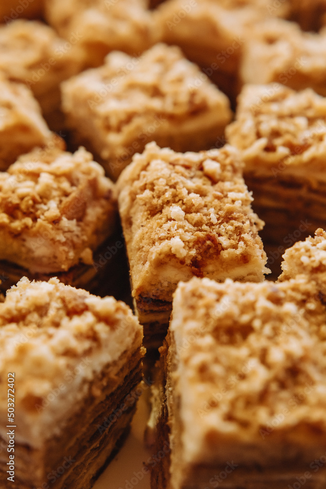 Delicious brown cake background Delicious brown cake background