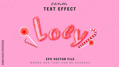 Editable text effect loly