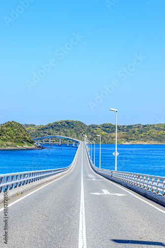                                           Tsunoshima Bridge in Spring. Yamaguchi-ken Shimonoseki city.