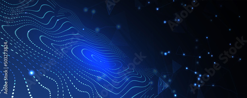 Quantum processing. Deep learning artificial intelligence. Future new technology  for business or science presentation