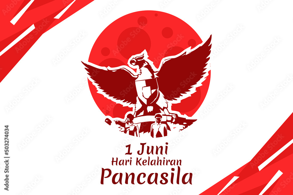 Translation: June 1, Happy birthday Pancasila (1 Juni, selamat hari