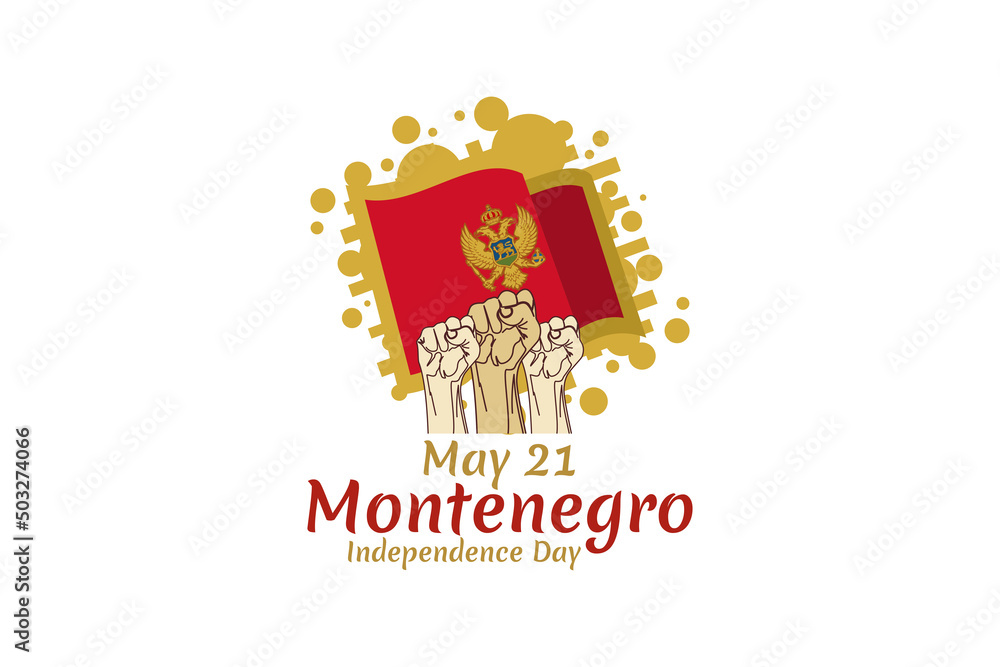May 21, Independence day of Montenegro vector illustration. Suitable for greeting card, poster and banner. May 21, Independence day of Montenegro vector illustration. Suitable for greeting card, poster and banner.