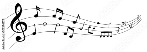 Collection of Music notes. Musical key signs. Vector symbols on white background. Vector illustration. EPS 10