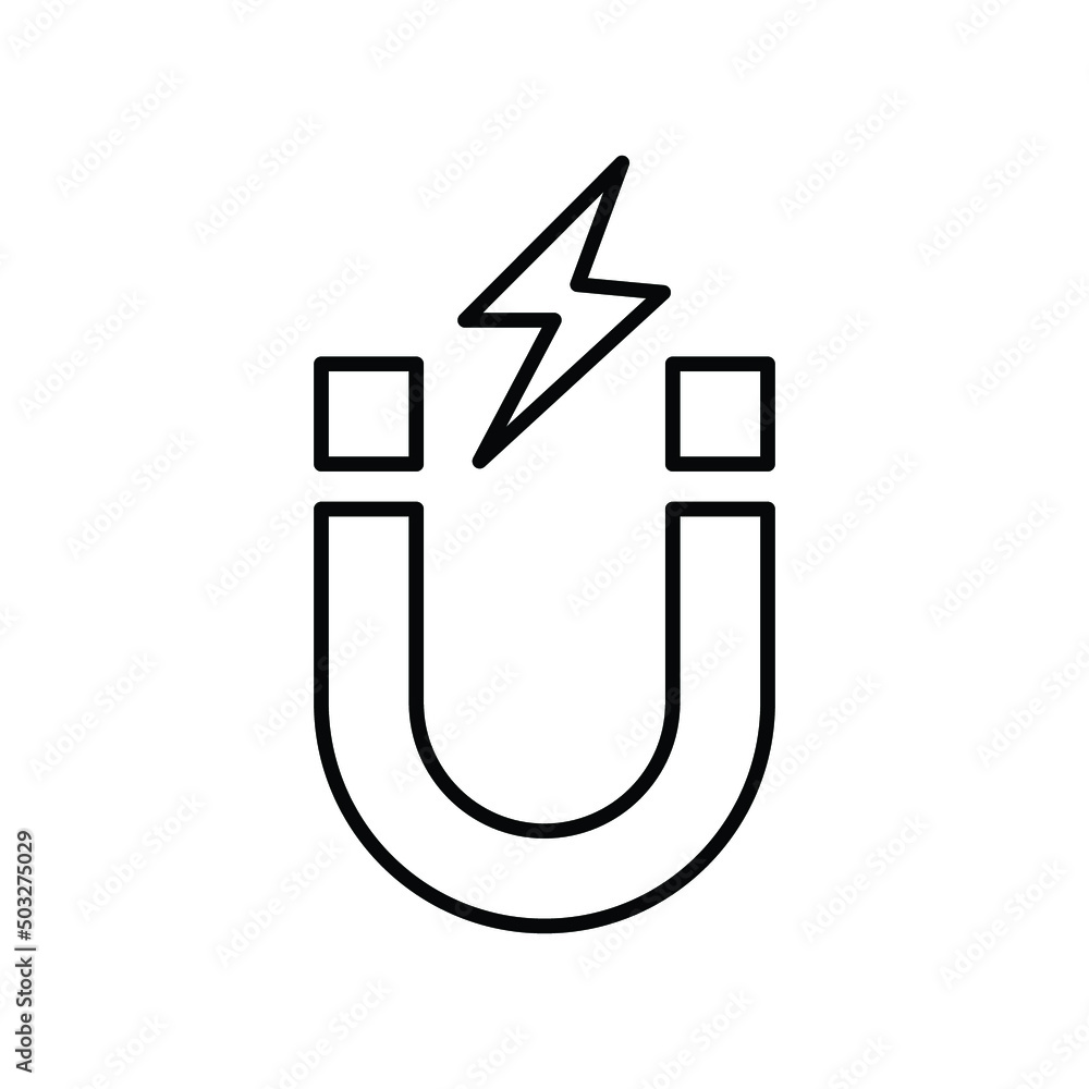 Magnet, attraction icon. Outline vector art. Magnet, attraction icon. Outline vector art.