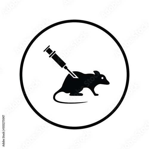 Vaccine, Mice experiment icon. Black vector illustration.