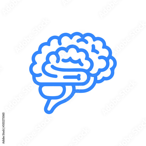 Creativity, idea, brain icon. Blue vector design.