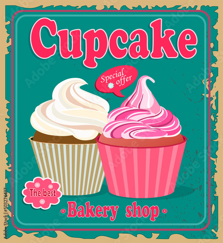 retro style bakery promotion poster