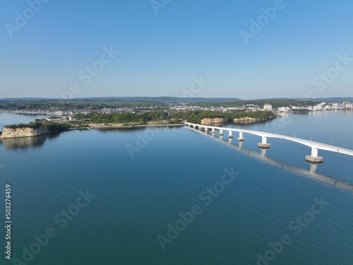 石川県　能登島大橋　ドローン空撮