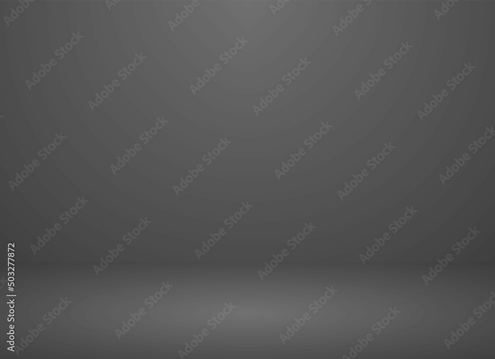 Vector illustration empty black studio background. Luxury dark abstract