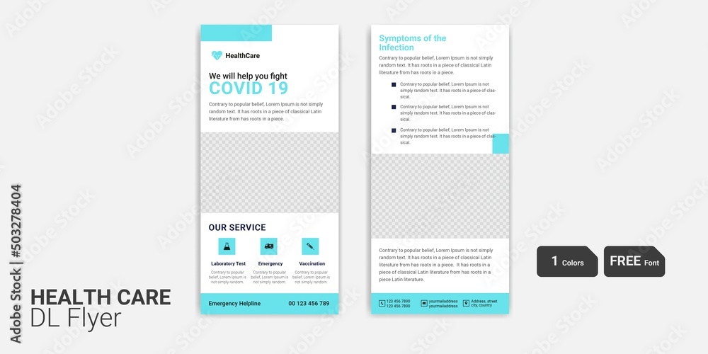 Healthcare DL Flyer Medical Healthcare DL Flyer rack card template design