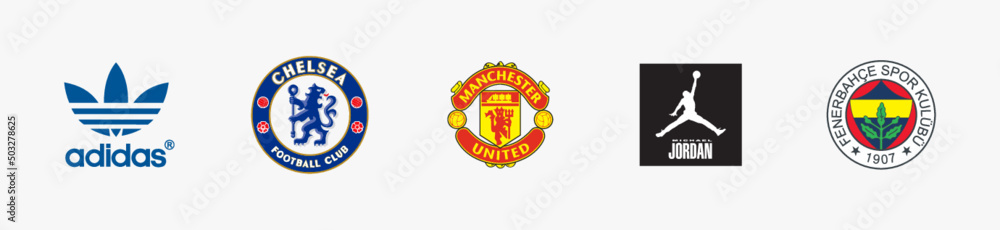 Sports Logo Bundle, Manchester United Logo, Adidas Trefoil Logo, Michael  Jordan Logo, Chelsea FC Logoo, Fenerbahce Spor Kulubu Logo, Isolated vector  logo on white background. Stock Vector | Adobe Stock