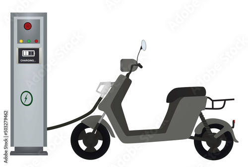 Motor cycle charging. vector illustration