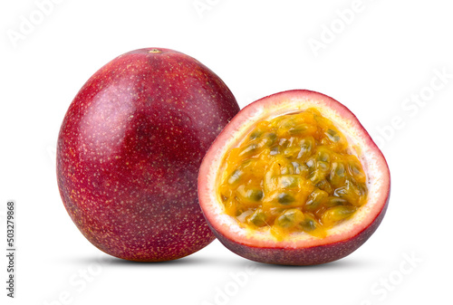Passion fruit isolated on white