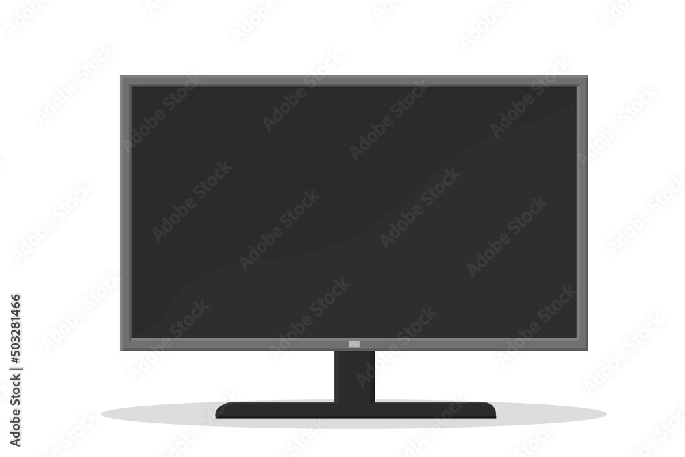 big widescreen monitor tv on stand vector graphic isolated big widescreen monitor tv on stand vector graphic isolated