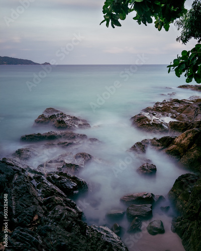 Patong Beach ,Phuket Island , Thailand , smooth ocean waves ( long Exposure )