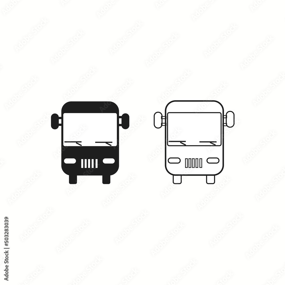 School bus icon logo vector template