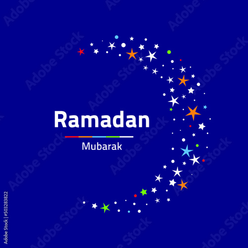 Wallpaper Mural Amazing Ramadan Mubarak Design, stars with modern color crescent moon Torontodigital.ca