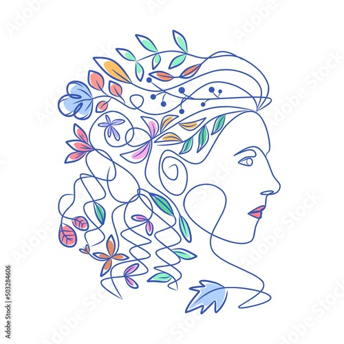 woman with flowers