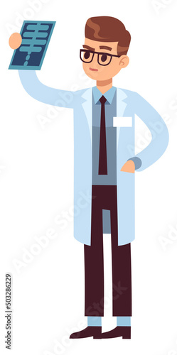Radiologist looking at human xray picture. Doctor with health scan
