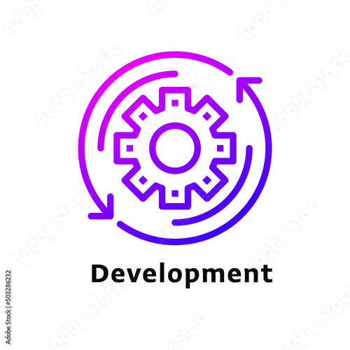 icon Purple gradient color for business developing designs