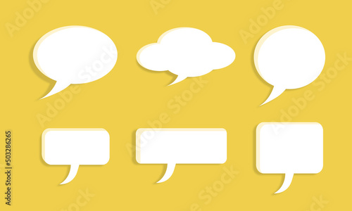 3d yellow speech bubble chat icon collection set poster and sticker concept Banner