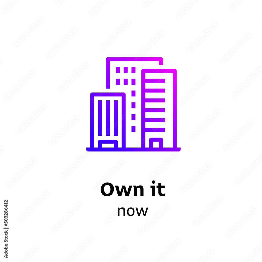 icon Purple gradient color for business developing designs