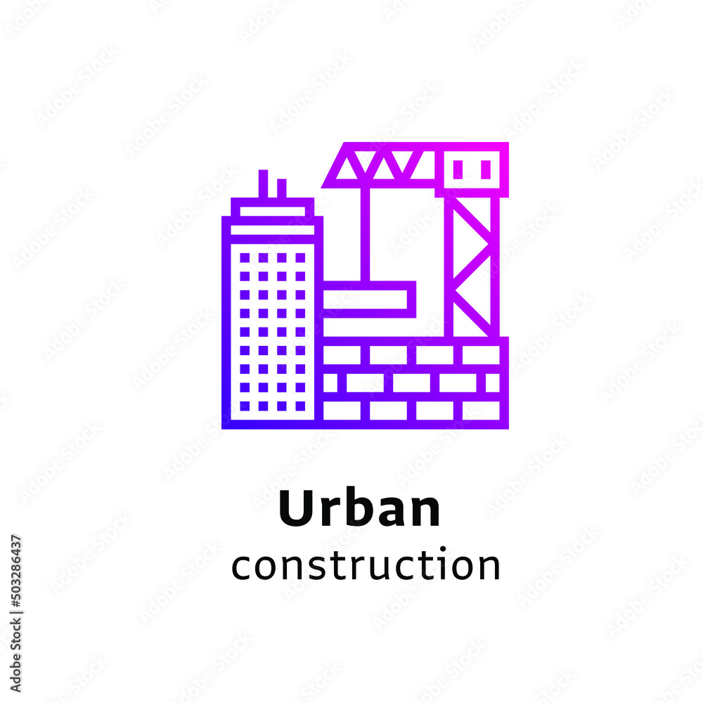 Urban Construction icon purple color