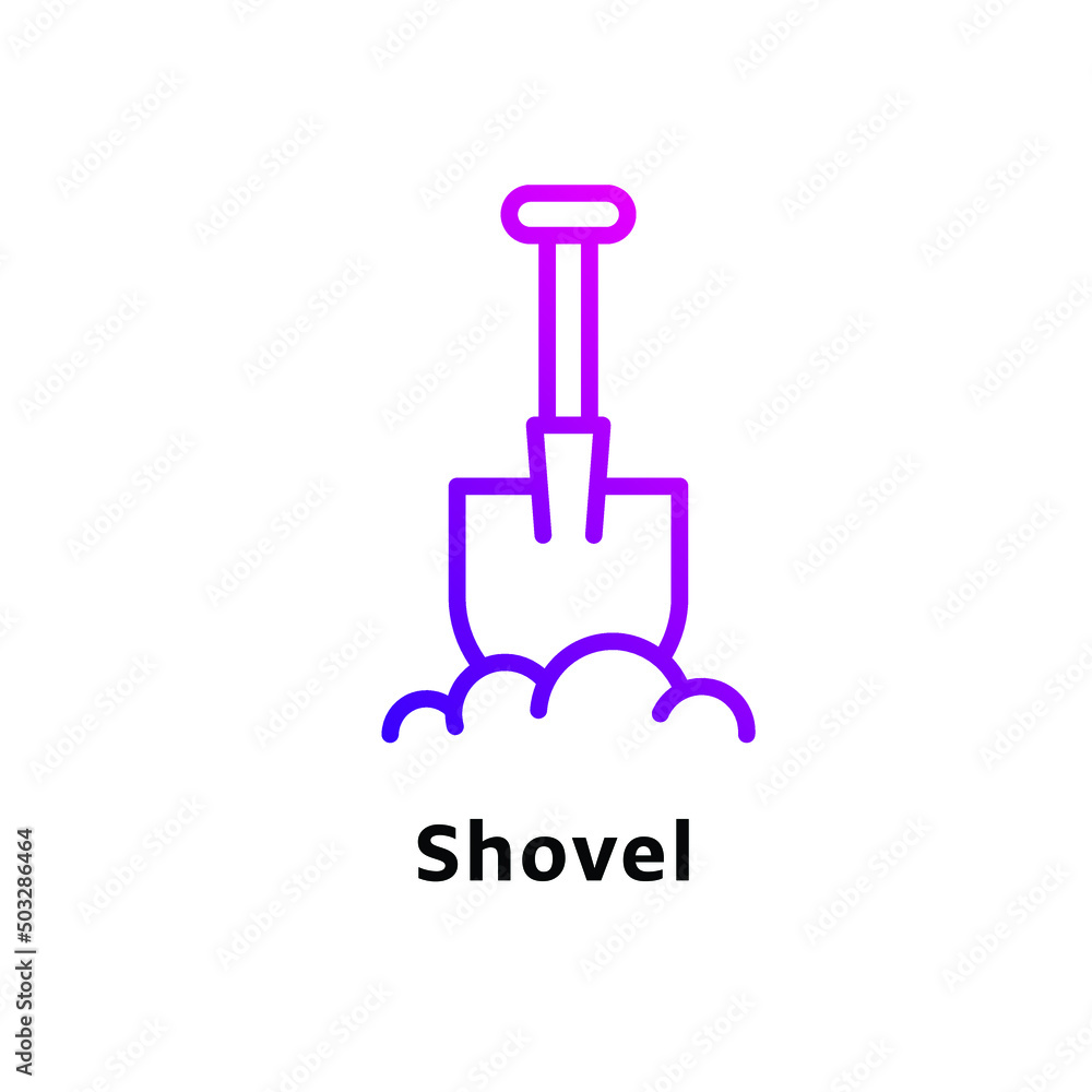 Shovel icon purple color 
