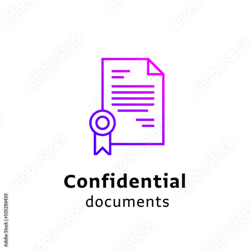 Confidential documents icon purple color