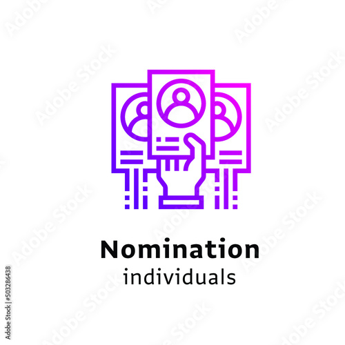Nomination individuals icon purple color
