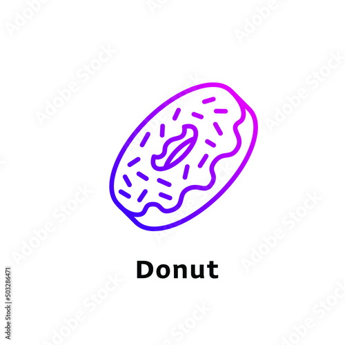 Donut icon gradient purple color