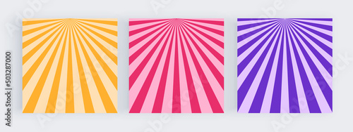 Yellow, purple and pink groovy retro sun for social media backgrounds
