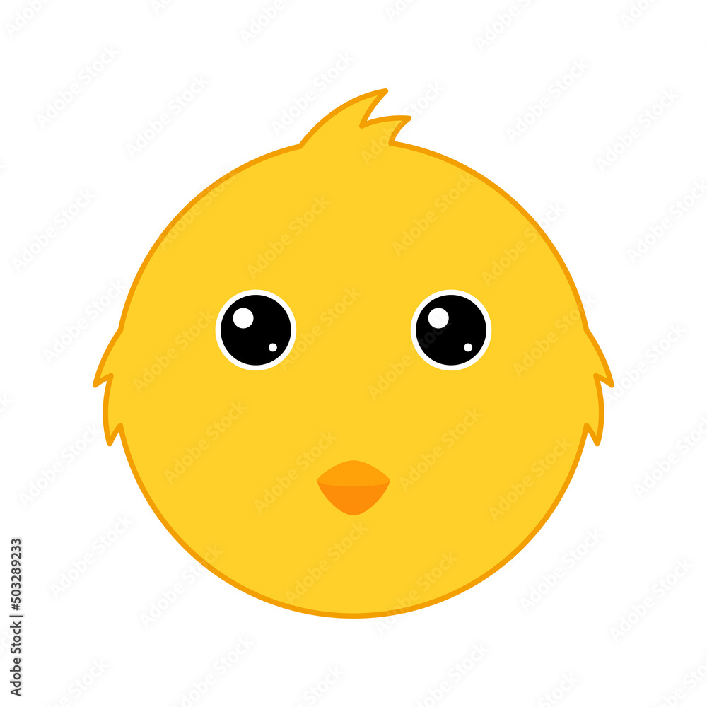 Fototapeta premium Cute Chicken face isolated on white background