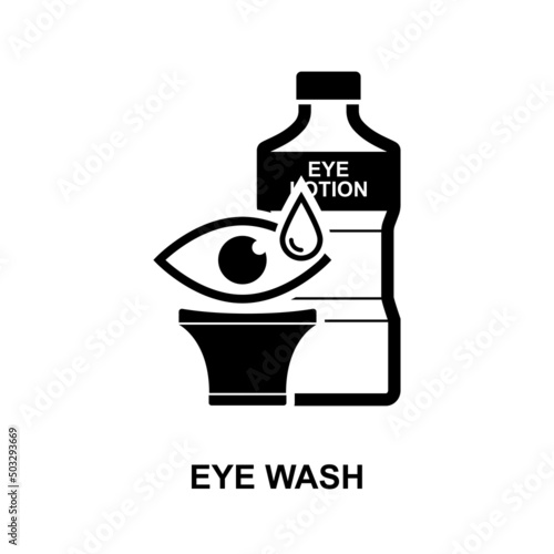 Eye wash icon isolated on white background vector illustration.