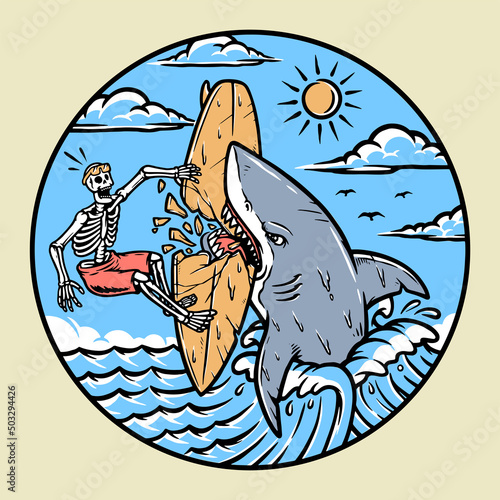 Skull surfer attacked by shark