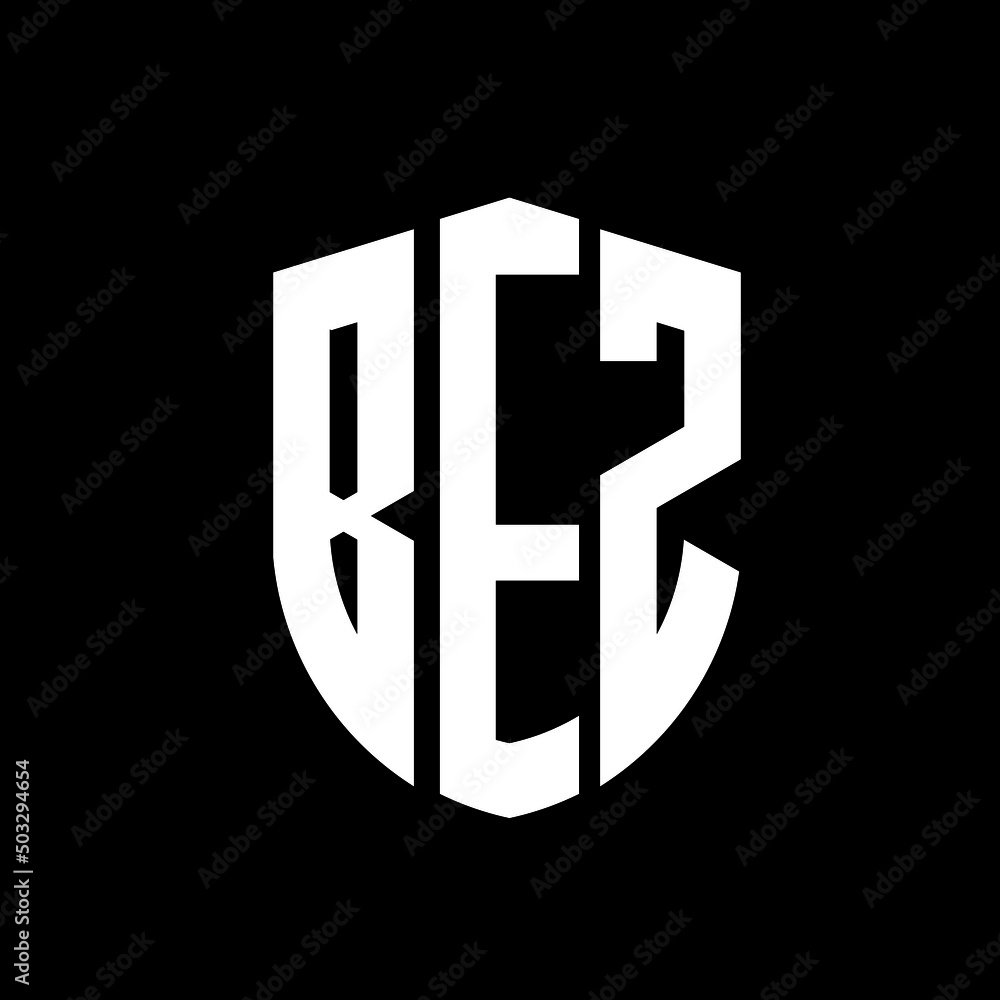 BEZ letter logo design. BEZ modern letter logo with black background. BEZ creative  letter logo. simple and modern letter logo. vector logo modern alphabet font overlap style. Initial letters BEZ  - obrazy, fototapety, plakaty 