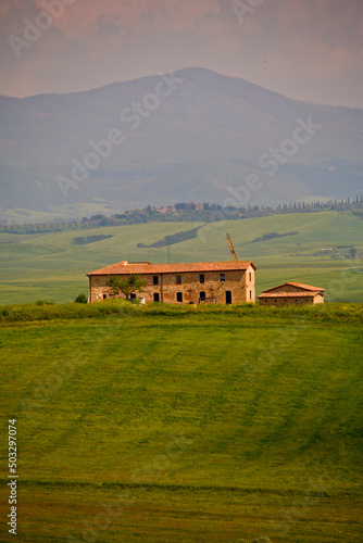 Val d'Orcia, panorami delle colline in primavera photo