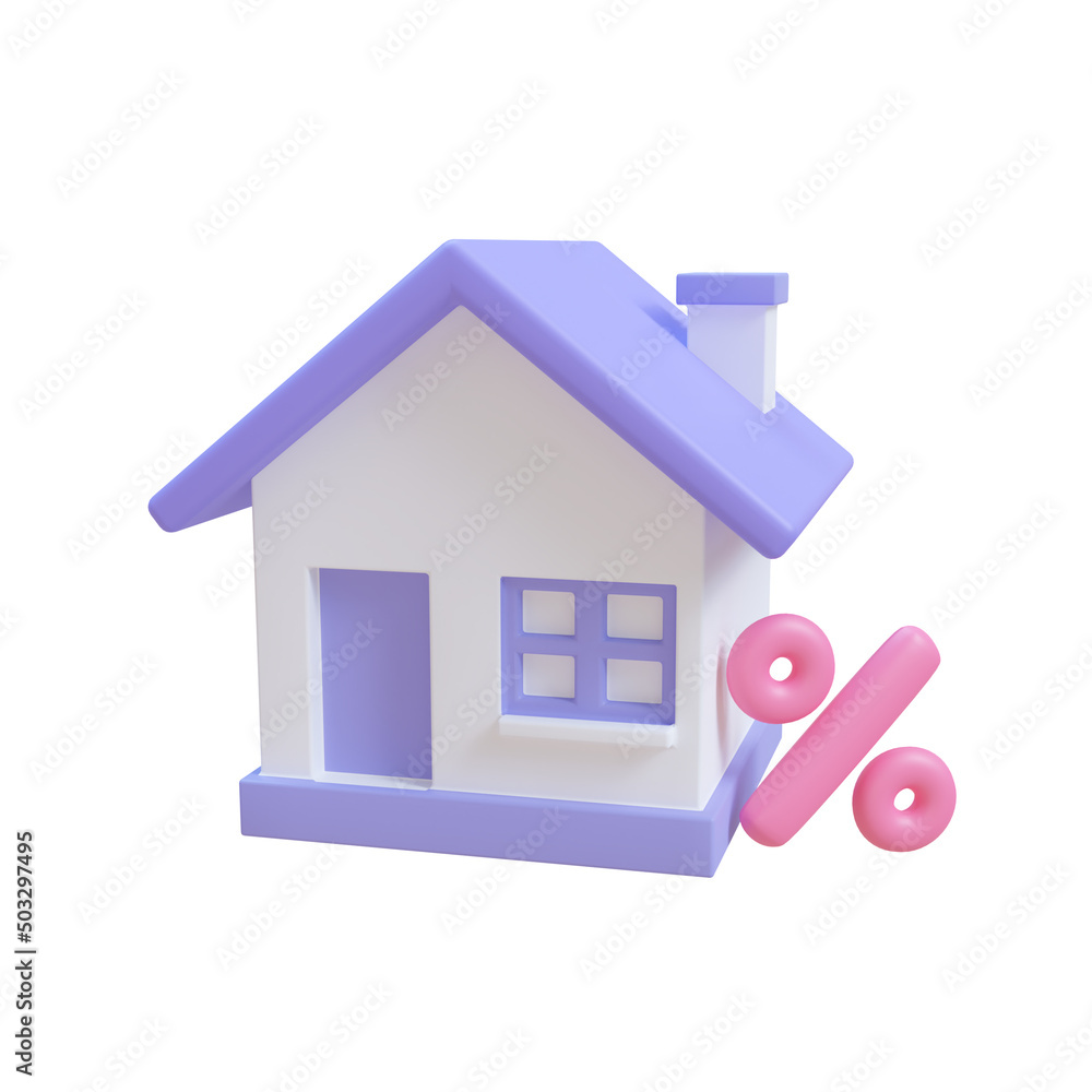 Simple house. long term savings ideas to buy real estate. 3d render illustration with Clipping path. Simple house. long term savings ideas to buy real estate. 3d render illustration with Clipping path.
