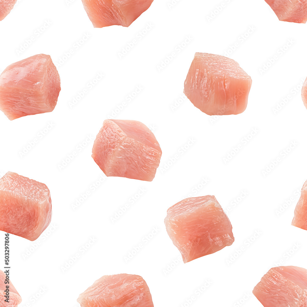 Chicken breast, fillet isolated on white background, SEAMLESS, PATTERN Chicken breast, fillet isolated on white background, SEAMLESS, PATTERN