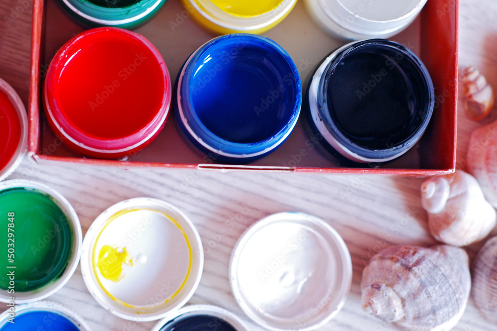 Gouache set. Drawing set. Set for the artist. Gouache set. Drawing set. Set for the artist.