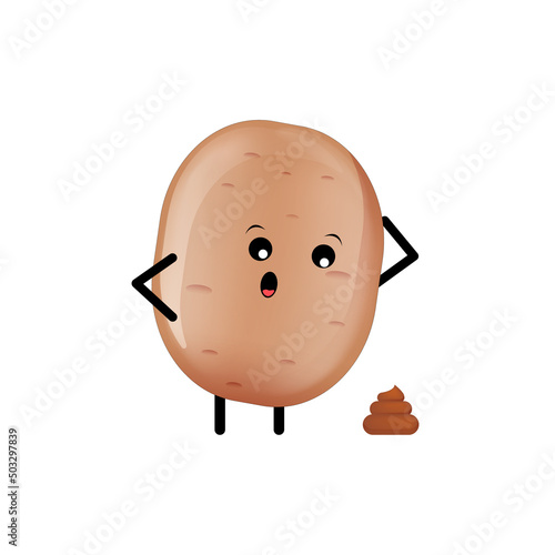 Cute Potato with a Face | Photographic Print