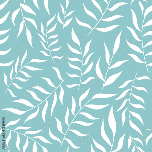 Vector seamless pattern with leaves. © Irina