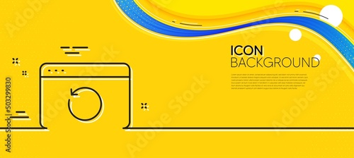 Recovery internet line icon. Abstract yellow background. Backup data sign. Restore information symbol. Minimal recovery internet line icon. Wave banner concept. Vector