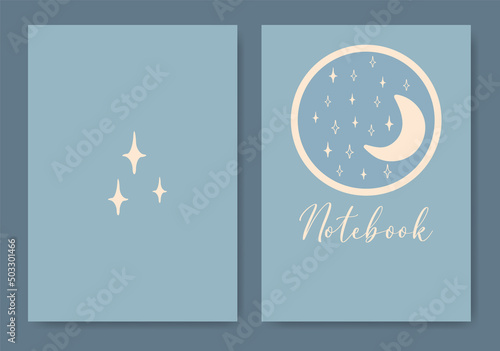 Cover design with astronomy elements illustration