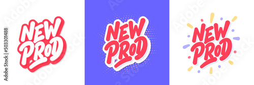 New Prod. Handwritten vector lettering banners.