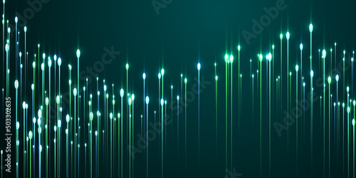Upward vertical line beams data flows concept.